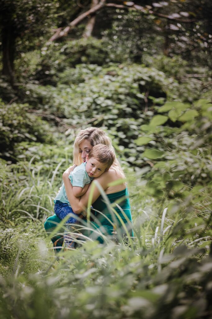 Mother and toddler son in a green garden. Image by JDL Photography. Johannesburg and Pretoria photographer